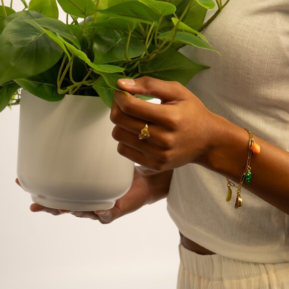 18K Gold PVD Stainless Steel Fruit Charm Bracelet | Colorful Non-Tarnishing Luxe - Picture 4 of 6